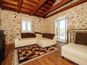 Stone house near river canyon