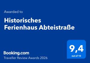 Historisches Ferienhaus Abteistraße