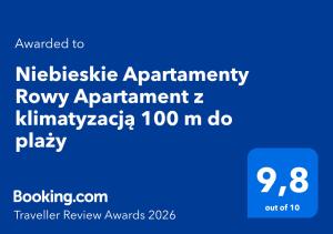 Niebieskie Apartamenty Rowy Apartament z klimatyzacją 100 m do plaży