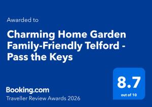 Charming Home Garden Family-Friendly Telford - Pass the Keys