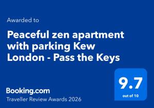 Peaceful zen apartment with parking Kew London - Pass the Keys