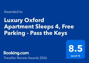 Luxury Oxford Apartment Sleeps 4, Free Parking - Pass the Keys