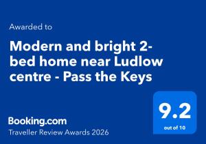 Modern and bright 2-bed home near Ludlow centre - Pass the Keys