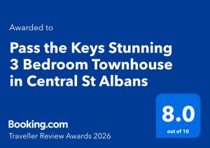 Pass the Keys Stunning 3 Bedroom Townhouse in Central St Albans