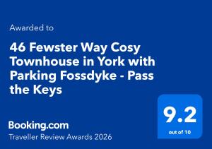 46 Fewster Way Cosy Townhouse in York with Parking Fossdyke - Pass the Keys
