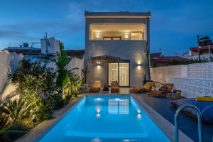 Serene Pool Villa - 8 min to Kalyves Beach