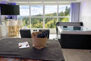 Private wellness with panoramic view, sauna & jacuzzi