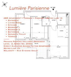Lumière Parisienne Spacious 2BR Apartment with Terrace Free Parking Near Metro Line 13