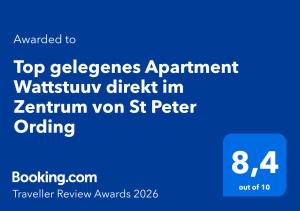 Top gelegenes Apartment Wattstuuv direkt im Zentrum von St Peter Ording
