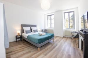 Le Topaz - Grand Appartement pour Groupes avec Parking Privé - 4 ch avec Tv