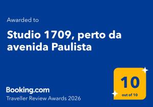 Studio 1709, perto da avenida Paulista