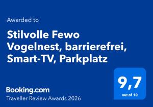 Stilvolle Fewo Vogelnest, barrierefrei, Smart-TV, Parkplatz