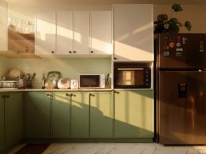 COZY HOME - Green kitchen with 2 bedrooms