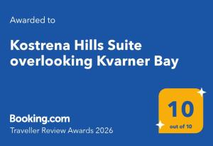 Kostrena Hills Suite overlooking Kvarner Bay