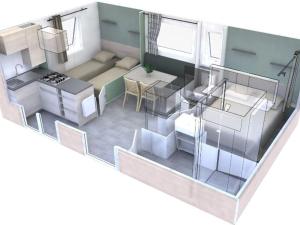 Mobil-home avec terrasse - 4 pers. - API-1-52-2164