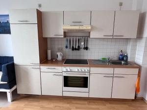helle Ferienwohnung Apartment mit Balkon und Küche