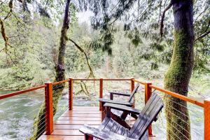 Unwind in natures embrace at a 1925 cabin with hot tub & river views