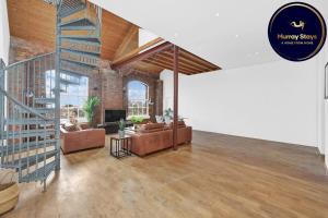 Large Industrial Style 2 Bedroom Apartment Short Term Rental & Flexible Renting Canary Wharf With Free WiFi