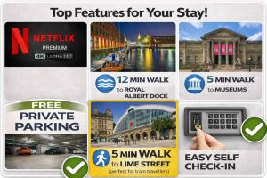 City Centre Apt - Sleeps 6, Parking, Shops & Trains