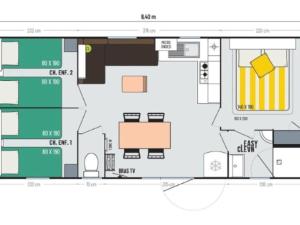Mobil-home avec terrasse - 6 pers. - API-1-52-2132