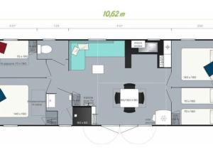 Mobil-home avec terrasse - 8 pers. - API-1-52-2165