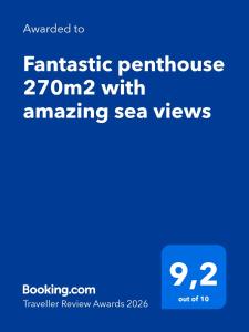 Fantastic penthouse 270m2 with amazing sea views