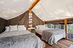 2 cabins-22 guests-2 hot tubs-Lake Access-Glamping