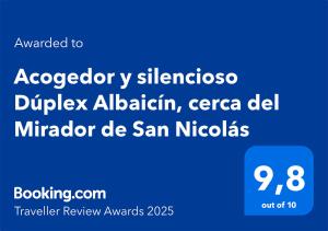 Acogedor Dúplex Albaicín con Wifi 5G y Parking gratuito, cerca del Mirador San Nicolás