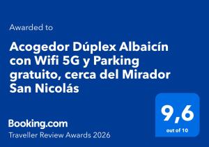 Acogedor Dúplex Albaicín con Wifi 5G y Parking gratuito, cerca del Mirador San Nicolás