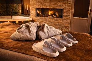 Wellness Tuin Horst Noord Limburg - Suite met Indoor Jacuzzi, Openhaard, Privé Hottub en Privé Sauna in Jachthut stijl - Ultieme Partner Beleving