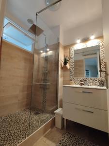 Les Palmiers, T2 confortable en rez de jardin, bord de mer, terrasse