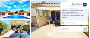 "Perle marines" maison sans vis à vis 200m plage 2 chambres climatisées Piscine dans la residence