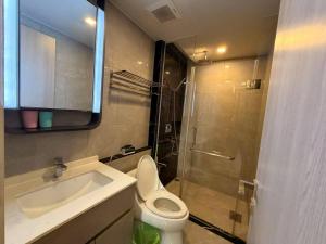King Bed with Separate Living Room and Kitchen