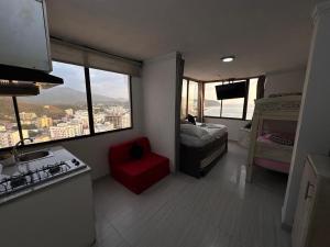 Aparta estudios Santa María con piscina