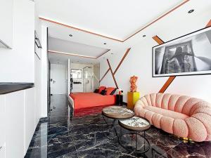 Studio luxe LAphrodite C49 avec terrasse vue mer au village naturiste Héliopolis