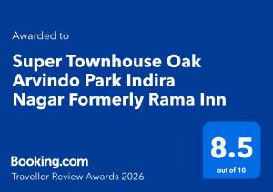 Townhouse Oak Arvindo Park Indira Nagar Formerly Rama Inn