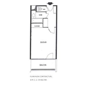 Résidence Chaviere - Studio de 18 m² avec petit balcon exposé Nord appartement pour 2 personnes MAE-5984