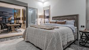 This contemporary beachside villa steps from sea