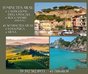 6 bed,Three bedroom apartment 100m from the sea in the heart of Tuscany