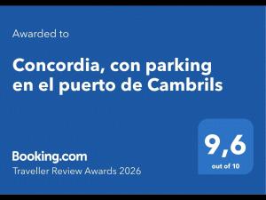 Concordia, con parking en el puerto de Cambrils