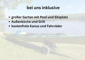 Cottage an der Müritz - großer Garten mit Pool - Außenküche und Grill - Kanus und Fahrräder kostenfrei