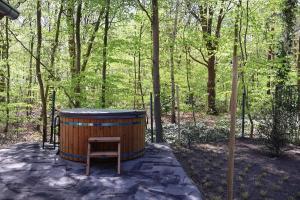 Luxe houten wellness boshuisje met prive hottub - Solea