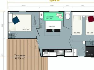 Mobil-home avec animaux admis - 6 pers. - API-1-52-2679