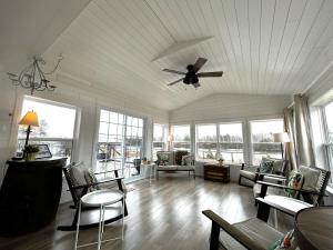 Spacious waterfront home with hot tub and heated pool
