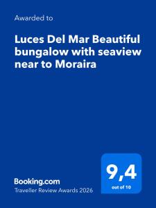 Luces Del Mar Beautiful bungalow with seaview near to Moraira
