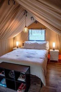 Secluded Off-Grid Glamping Tent with Private Bathhouse Near The Caverns & Waterfalls – Coalmont, Tennessee