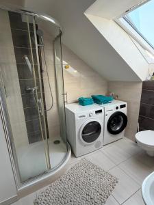 Moderný podkrovný apartmán s priznanými trámami a klimatizáciou