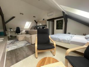 Moderný podkrovný apartmán s priznanými trámami a klimatizáciou