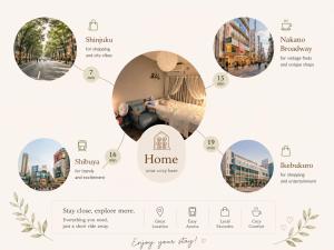 Bloom Tokyo Nakano Shinjuku 3min Cozy Stay for 3