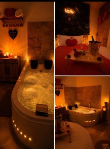 Love Room médiévale avec balnéo 32 jets & lit rond
